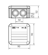 OBO Bettermann Κουτί Διακλάδωσης IP66 Τ40 90Χ90Χ52 Γκρι - Image 2