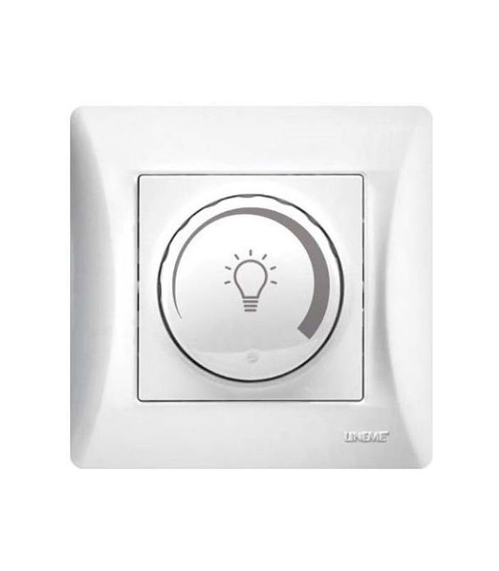 Αντίγραφο του Ανώνυμο (1) Lineme Χωνευτός Διακόπτης Dimmer(A/R) με Πλαίσιο LED Περιστροφικός 200W σε Λευκό Χρώμα 50-00141-1 - Image 1