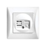 Lineme Πρίζα Τηλεφώνου με Πλαίσιο Μονή RJ11 σε Λευκό Χρώμα 50-00115-1