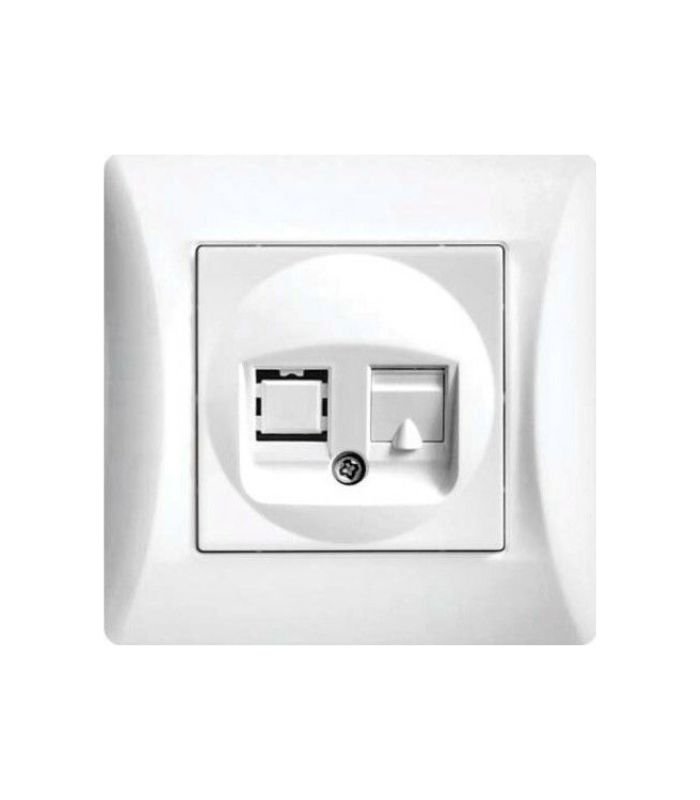 Αντίγραφο του Ανώνυμο (10) Lineme Πρίζα Τηλεφώνου με Πλαίσιο Μονή RJ11 σε Λευκό Χρώμα 50-00115-1 - Image 1