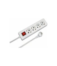 Χαραλαμπίδης Τετράπριζο Πλάγιο Καλώδιο Πολύπριζο 4 Θέσεων με Διακόπτη και Καλώδιο 1.5m Λευκό 34211 - Image 2