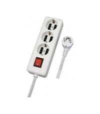 Χαραλαμπίδης Τρίπριζο καλώδιο Πολύπριζο 3 Θέσεων με Διακόπτη και Καλώδιο 1.5m Λευκό 33411