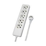 Χαραλαμπίδης Πεντάπριζο Πλάγιο 3x1mm Πολύπριζο 5 Θέσεων με Καλώδιο 1.8m Λευκό 35112