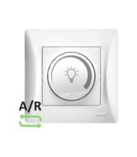 Lineme Χωνευτός Διακόπτης Dimmer(A/R) με Πλαίσιο LED Περιστροφικός 200W σε Λευκό Χρώμα 50-00141-1 - Image 2