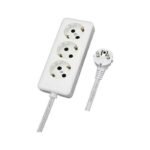 Χαραλαμπίδης Τρίπριζο Πλάγιο Καλώδιο Πολύπριζο 3 Θέσεων με Καλώδιο 1.5m Λευκό 33111